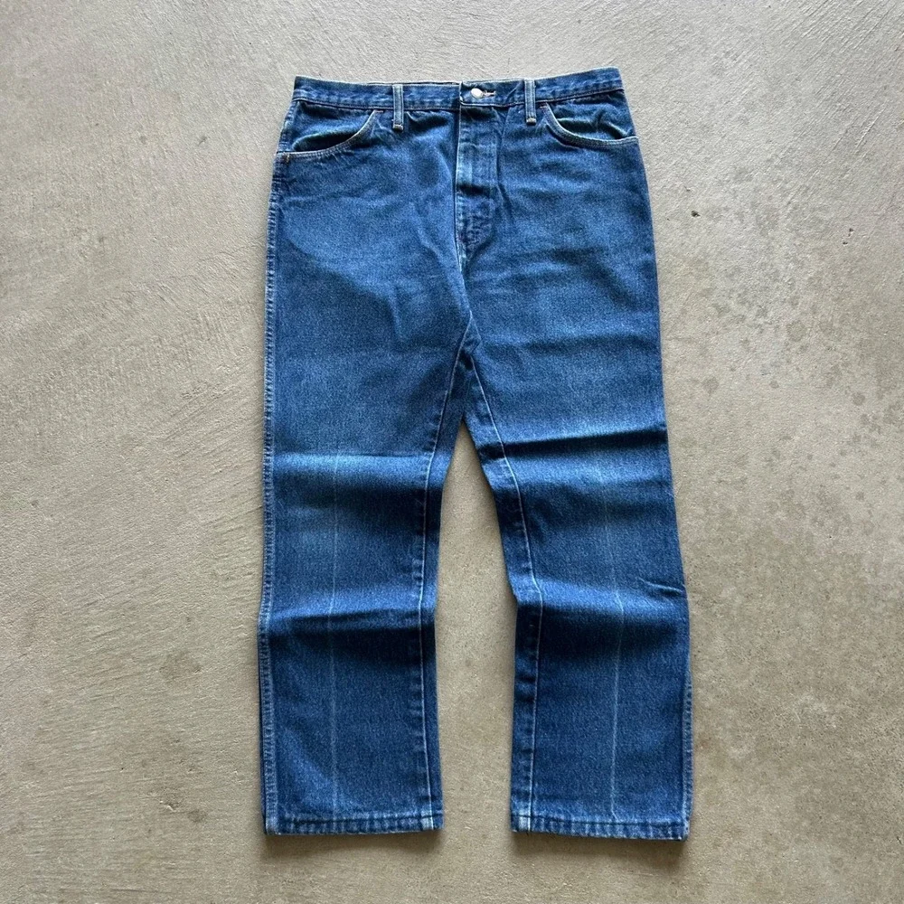 Vintage 70s Rustler Jeans‎ Size 36x30 Blue Medium Wash Denim Talon Zip USA Made